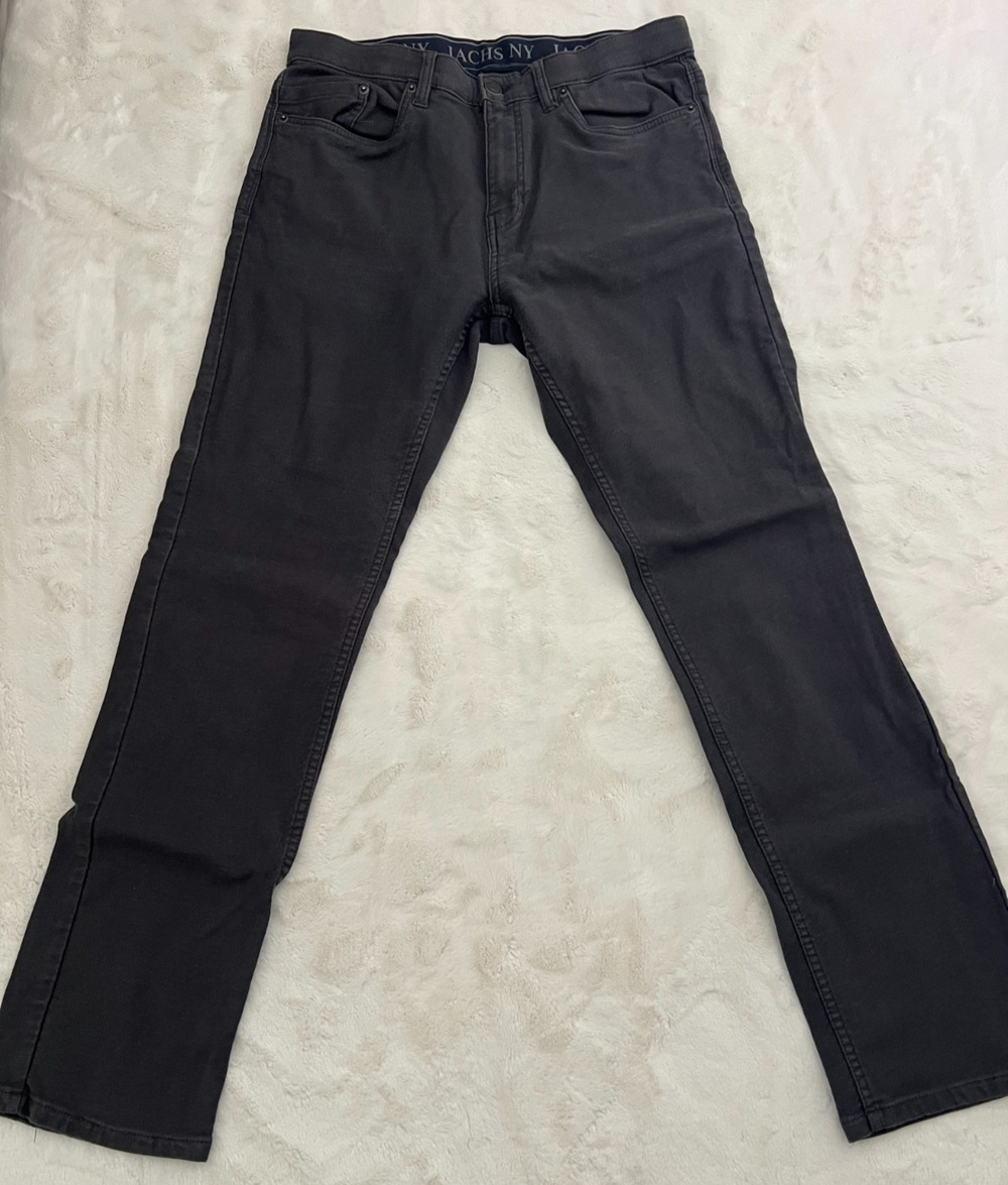 JACHS NY Mens 32x32 Black Stretch Jeans Cotton Rayon Blend 5 Pocket